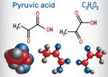 Pyruvic acid pyruvate molecule. It is the simplest of the alph