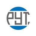 PYT letter logo design on white background. PYT creative initials circle logo concept Royalty Free Stock Photo