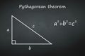 Pythagoras` theorem on chalkboard Royalty Free Stock Photo