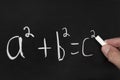 Pythagorean theorem on chalkboard