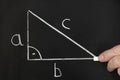 Pythagorean theorem on chalkboard