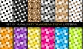 Pythagorean tiling. Seamless surface pattern design with flooring ornament. Squares tessellation vector