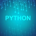 Python binary code. Python language software coding