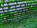 Python binary code. Php code on blue background in code editor. Mali flag is depicted on the screen with the program code. Royalty Free Stock Photo
