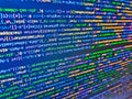 Python binary code. Programmer occupation job. Programmer occupation. Close up of random computer code comprised of numbers and Royalty Free Stock Photo