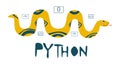 Python code language sign. Programming coding and developing concept. Royalty Free Stock Photo