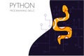 Python code language sign. Programming coding and developing concept. Royalty Free Stock Photo