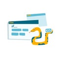 Python code language sign. Programming coding and developing concept Royalty Free Stock Photo