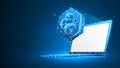 Python coding language sign on white notebook screen. Device, programming, developing concept. Abstract, digital, wireframe, low Royalty Free Stock Photo