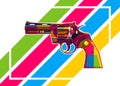 Python Handgun in WPAP Colorful Modern Art Royalty Free Stock Photo