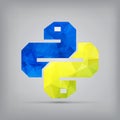 Python Icon on background. Trendy snake vector symbol f