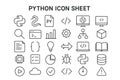 Python Icon Sheet Vector Collection for Python Programming Language and Software Development Royalty Free Stock Photo