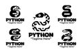 5 Python Logo Set Modern Minimalist Reptile Silhouette Design Collection Royalty Free Stock Photo