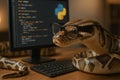 Python Programmer at Work Royalty Free Stock Photo