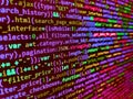 Python programming developer code. New technology revolution. Developer working on program codes. Abstract screen of web developer Royalty Free Stock Photo