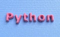 Python Programming Language. Development concept. Coding background. Colored 3d render Royalty Free Stock Photo