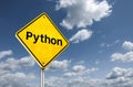 Python Programming Language - roadsign illustration Royalty Free Stock Photo