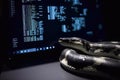 Python Programming Language, Python Looking at Lines of Code on a Computer Screen, Generative AI Royalty Free Stock Photo