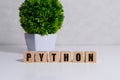 Python programming language word concept. QA concept. Royalty Free Stock Photo