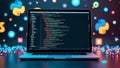 Python Programming Laptop Stock Photo: Code, Software Development, Tech Royalty Free Stock Photo