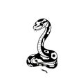 Python. Python simple black and white line art vector logo Royalty Free Stock Photo