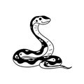 Python. Python simple black and white line art vector logo Royalty Free Stock Photo