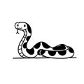 Python. Python simple black and white line art vector logo Royalty Free Stock Photo