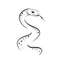 Python. Python simple black and white line art vector logo Royalty Free Stock Photo