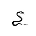 Python. Python simple black and white line art vector logo Royalty Free Stock Photo