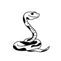 Python. Python simple black and white line art vector logo Royalty Free Stock Photo
