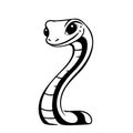Python. Python simple black and white line art vector logo Royalty Free Stock Photo