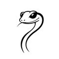 Python. Python simple black and white line art vector logo Royalty Free Stock Photo