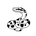 Python. Python simple black and white line art vector logo Royalty Free Stock Photo