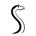 Python. Python simple black and white line art vector logo Royalty Free Stock Photo