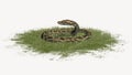 Python snake in defence in grass Royalty Free Stock Photo