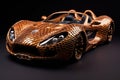 python snake skin made Luxury futuristic convertible sport car illustration generative ai