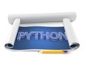 Python text on blueprint