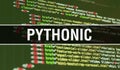 Pythonic concept illustration using code for developing programs and app. Pythonic website code with colourful tags in browser Royalty Free Stock Photo