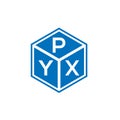 PYX letter logo design on black background. PYX creative initials letter logo concept. PYX letter design