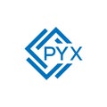 PYX letter logo design on white background. PYX creative circle letter logo concept.