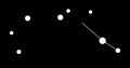 Pyxis constellation. Stars in the night sky. Constellation in line art style in black and white. Cluster of stars and galaxies.