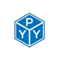PYY letter logo design on black background. PYY creative initials letter logo concept. PYY letter design Royalty Free Stock Photo