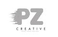 PZ P Z Letter Logo with Black Dots and Trails.