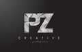 PZ P Z Letter Logo with Zebra Lines Texture Design Vector.