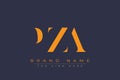 PZA abstract letter logo design Royalty Free Stock Photo