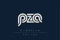 PZA Creative Unique Modern Letter Logo Design Royalty Free Stock Photo