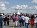 PZL M28 Skytruck and IL-76MD behind the visitors of Radom Air show.