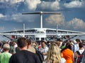 PZL M28 Skytruck and IL-76MD behind the visitors of Radom Air show.