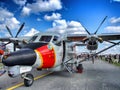 PZL M28 Skytruck on static display during Radom Air show. Royalty Free Stock Photo