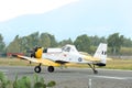 PZL M18 B Dromader airplane takeoff from active runway Royalty Free Stock Photo